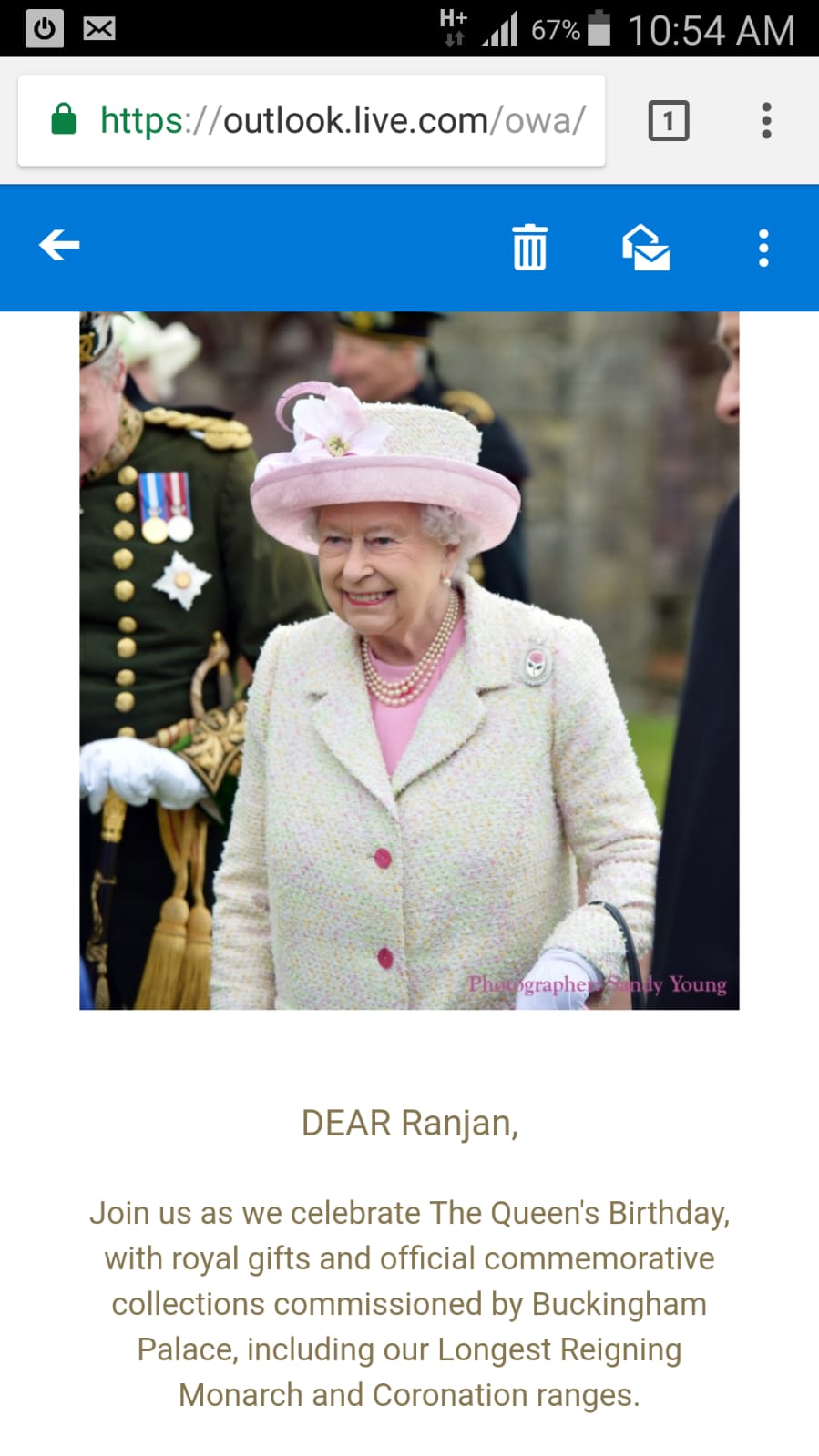Buckingham Palace invitation